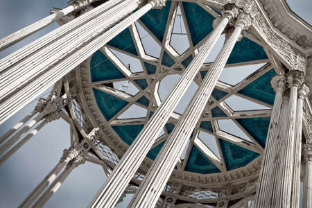 Details of snow-white architecture pavilion at VDNH Exhibition Centerのeditorial素材