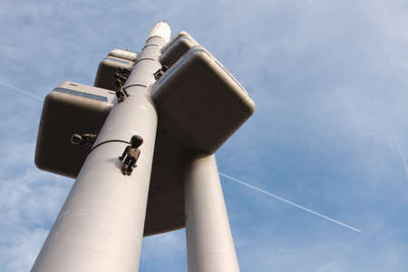 The Zizkov Television Tower is a unique transmitter tower with crawling babies in Prague, Czech...