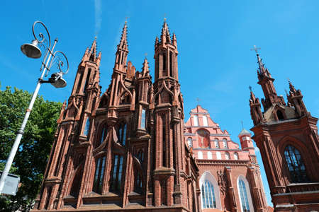 St. Anneâ€™s Red-Catholic Catholic Church in the historical center of Vilnius in Lithuania on a...