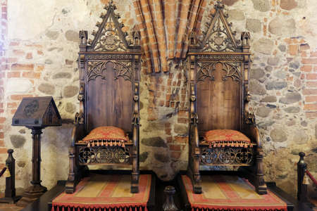 Trakai, Lithuania - 1 June 2019: Interiors of Trakai medieval island Castle in Lithuania