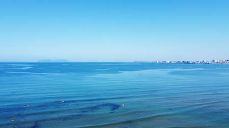 The waters of the Ionian Sea. Sunny sea water on the coast of Albania.の写真素材