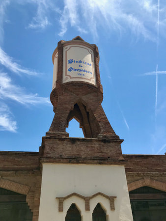 Montblanc, Spain, June 2019 - A clock on the side of a building. High quality photoの写真素材