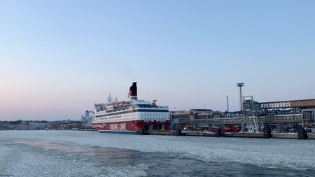 Suomenlinna, Finland, February 2018 - A large ship in a body of water. High quality photoの写真素材