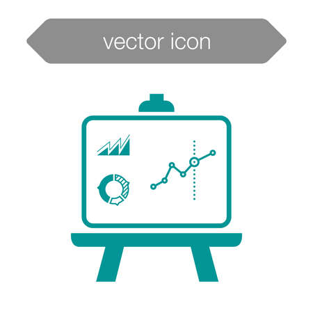 Presentation board concept illustration icon. Chart figures analysis concept illustration icon. Education concept illustration icon. Business concept illustration icon.の写真素材
