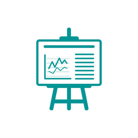 Presentation board concept illustration icon. Chart figures analysis concept illustration icon. Education concept illustration icon. Business concept illustration icon.の写真素材