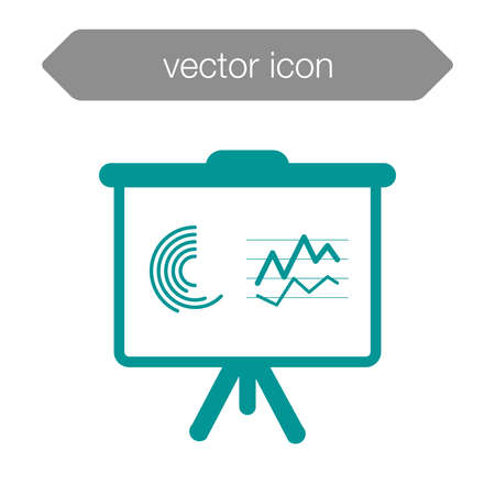 Presentation board concept illustration icon. Chart figures analysis concept illustration icon. Education concept illustration icon. Business concept illustration icon.の写真素材