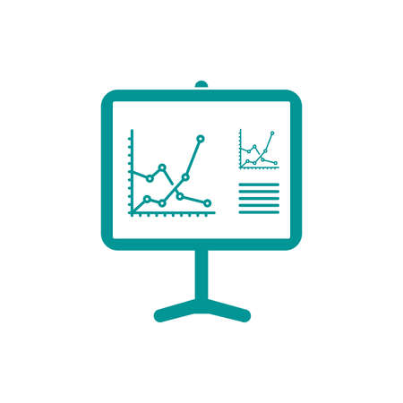 Presentation board concept illustration icon. Chart figures analysis concept illustration icon. Education concept illustration icon. Business concept illustration icon.の写真素材