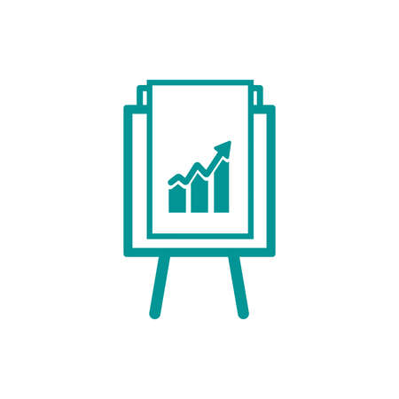 Blackboard icon. Education icon. Presentation board icon. Chart board icon. Business icon.の写真素材