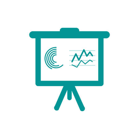 Presentation board concept illustration icon. Chart figures analysis concept illustration icon. Education concept illustration icon. Business concept illustration icon.の写真素材
