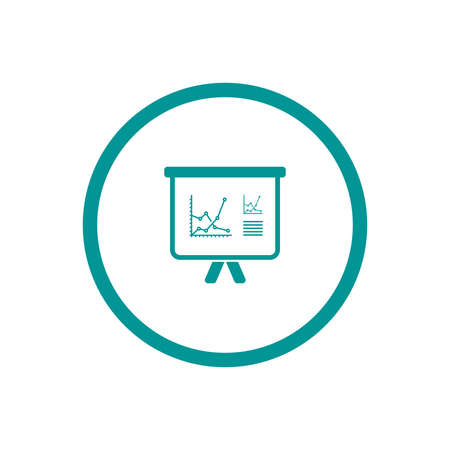 Presentation board concept illustration icon. Chart figures analysis concept illustration icon. Education concept illustration icon. Business concept illustration icon.の写真素材