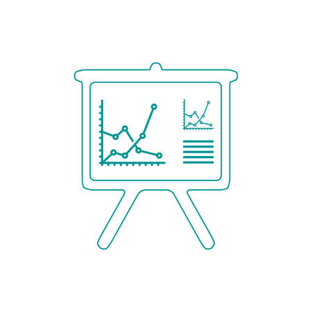 Presentation board concept illustration icon. Chart figures analysis concept illustration icon. Education concept illustration icon. Business concept illustration icon.の写真素材