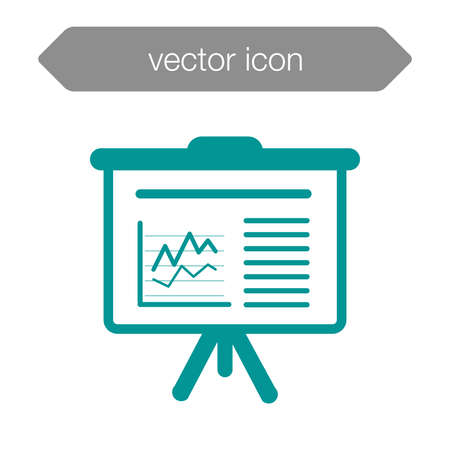 Presentation board concept illustration icon. Chart figures analysis concept illustration icon. Education concept illustration icon. Business concept illustration icon.の写真素材