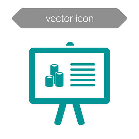 Blackboard icon. Education icon. Presentation board icon. Chart board icon. Business icon.の写真素材