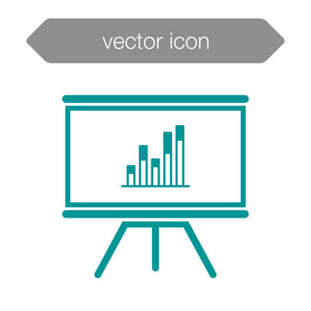 Blackboard icon. Education icon. Presentation board icon. Chart board icon. Business icon.の写真素材