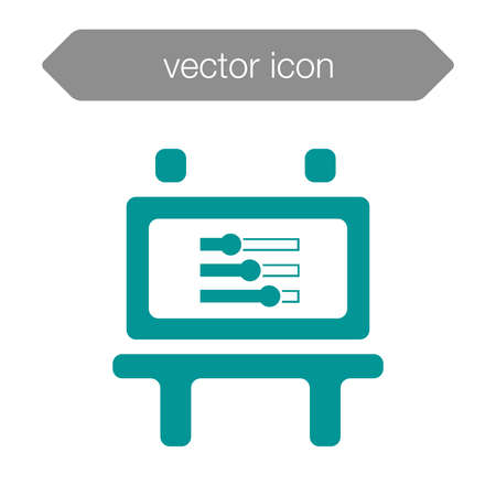 Blackboard icon. Education icon. Presentation board icon. Chart board icon. Business icon.の写真素材