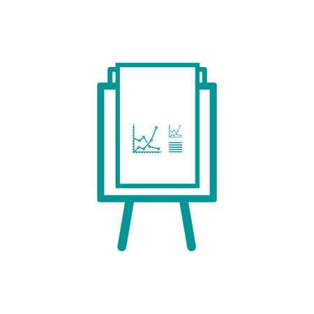 Presentation board concept illustration icon. Chart figures analysis concept illustration icon. Education concept illustration icon. Business concept illustration icon.の写真素材