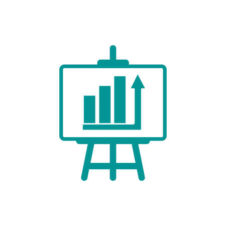Presentation board concept illustration icon. Chart figures analysis concept illustration icon. Education concept illustration icon. Business concept illustration icon.の写真素材