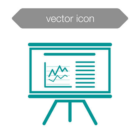 Blackboard icon. Education icon. Presentation board icon. Chart board icon. Business icon.の写真素材