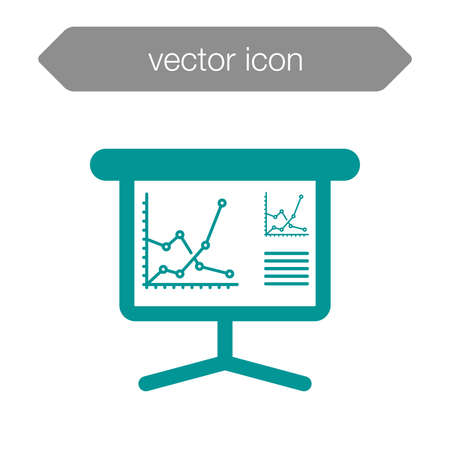 Presentation board concept illustration icon. Chart figures analysis concept illustration icon. Education concept illustration icon. Business concept illustration icon.の写真素材