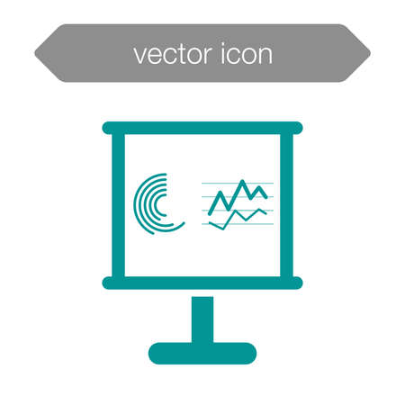 Blackboard icon. Education icon. Presentation board icon. Chart board icon. Business icon.の写真素材