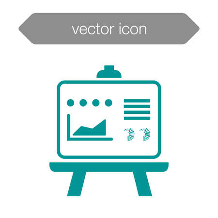 Blackboard icon. Education icon. Presentation board icon. Chart board icon. Business icon.の写真素材