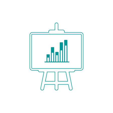 Presentation board concept illustration icon. Chart figures analysis concept illustration icon. Education concept illustration icon. Business concept illustration icon.の写真素材