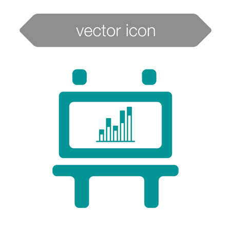 Blackboard icon. Education icon. Presentation board icon. Chart board icon. Business icon.の写真素材