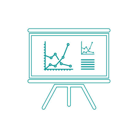 Presentation board concept illustration icon. Chart figures analysis concept illustration icon. Education concept illustration icon. Business concept illustration icon.の写真素材