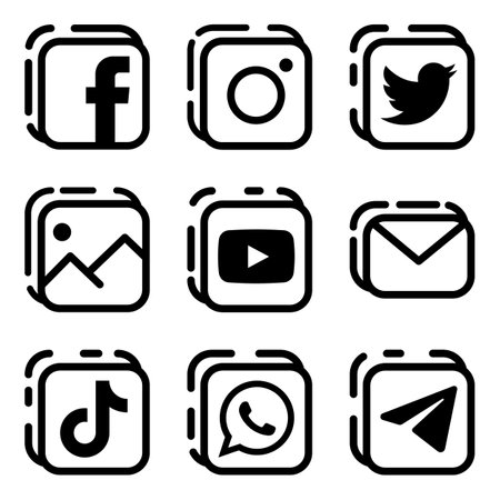 social media iconsのイラスト素材