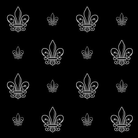 Vintage pattern with heraldic liliesのイラスト素材