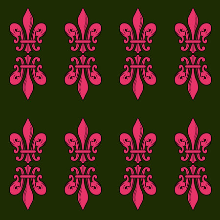 Vintage pattern with heraldic liliesのイラスト素材