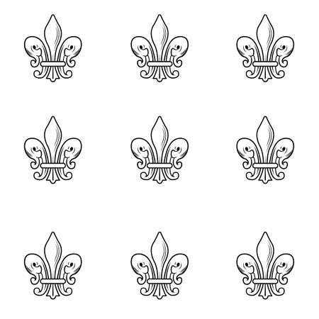 Vintage pattern with heraldic liliesのイラスト素材