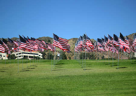 American flags to Malibu, California, USA, patriotism