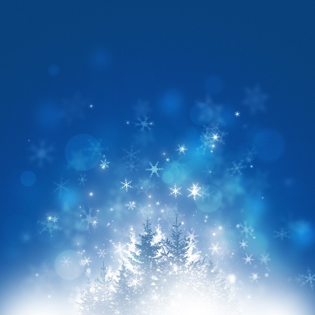winter abstract background with trees snowflakes stars and lights

no filters, basic gradient, slight noiseの写真素材