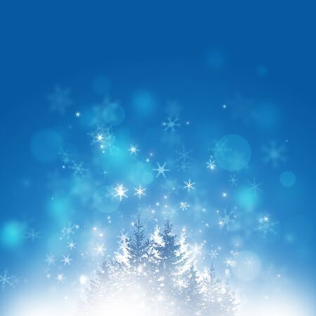 winter abstract background with trees snowflakes stars and lights

no filters, basic gradient, slight noiseの写真素材