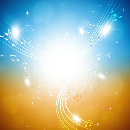 party music notes multicolor background for happy eventsの写真素材