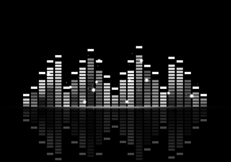 abstract black and white disco music equalizer poster for party eventsの写真素材