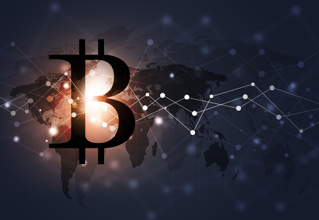 crypto currency mining bitcoin business and technology backgroundの写真素材