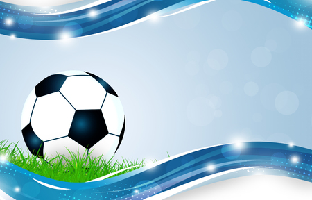 active sport background with a football ball on the grassの写真素材