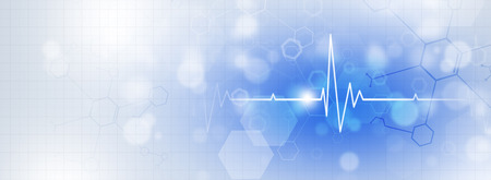 abstract science medical banner of heart pulsating rhythmの写真素材