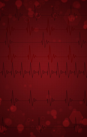 Science medical red illustration heart beating rating graphsの写真素材