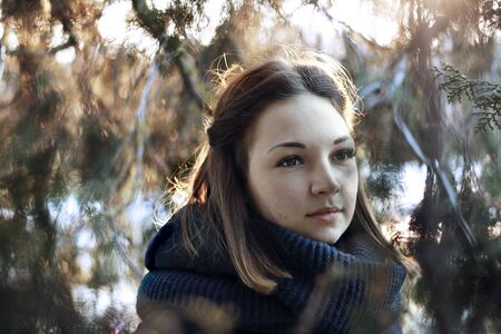 close up portrait of a nice girl`s face