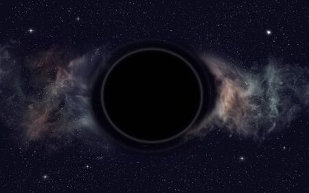 3d illustration. space alien black hole gravitationの写真素材