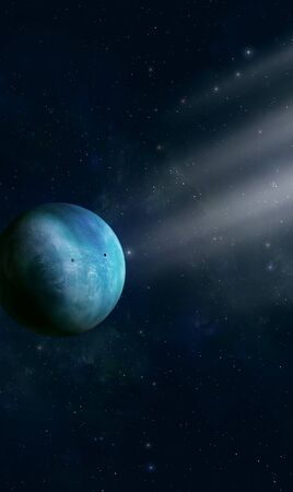 3d illustration. imaginary dream space image of a gas planet in space