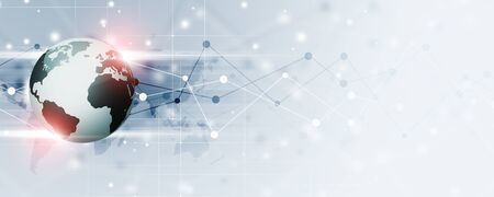 abstract global concept technology communication blue business banner