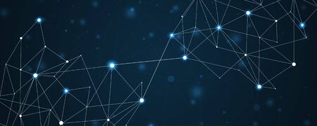 internet connections concept technology communication blue banner
