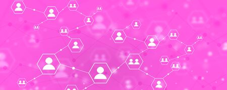 people web connections concept technology communication colorful banner