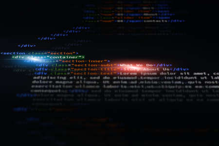 less compilation computer programming coding language for website technology background