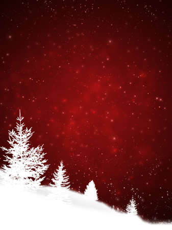 winter magic forest background with snow trees and moonの写真素材