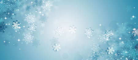 winter christmas red balls and snowflakes greeting decoration bannerの写真素材